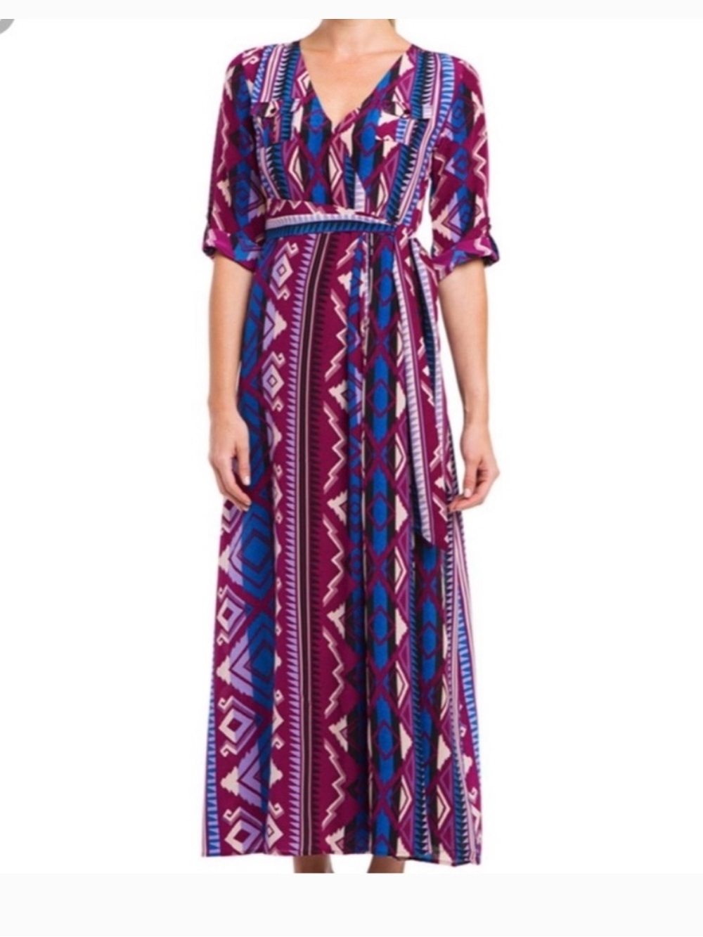 Yumi Kim Silk Maxi Dress Belt Purple